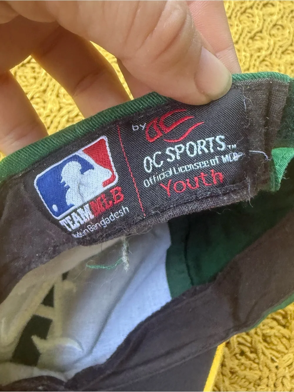 Oakland A's Athletics Baseball Cap Adjustable Green Yellow MLB Hat Youth Sports